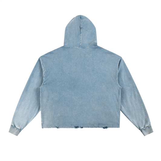 Believers Vintage Washed Frayed-Hem Hoodie