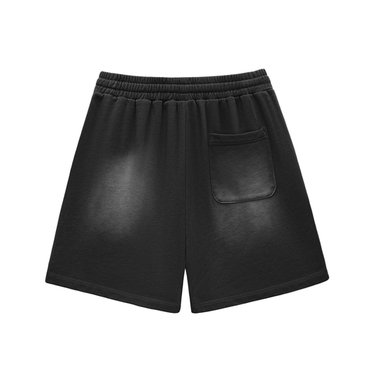 Believers Sun Fade Raw Edge Cotton Shorts