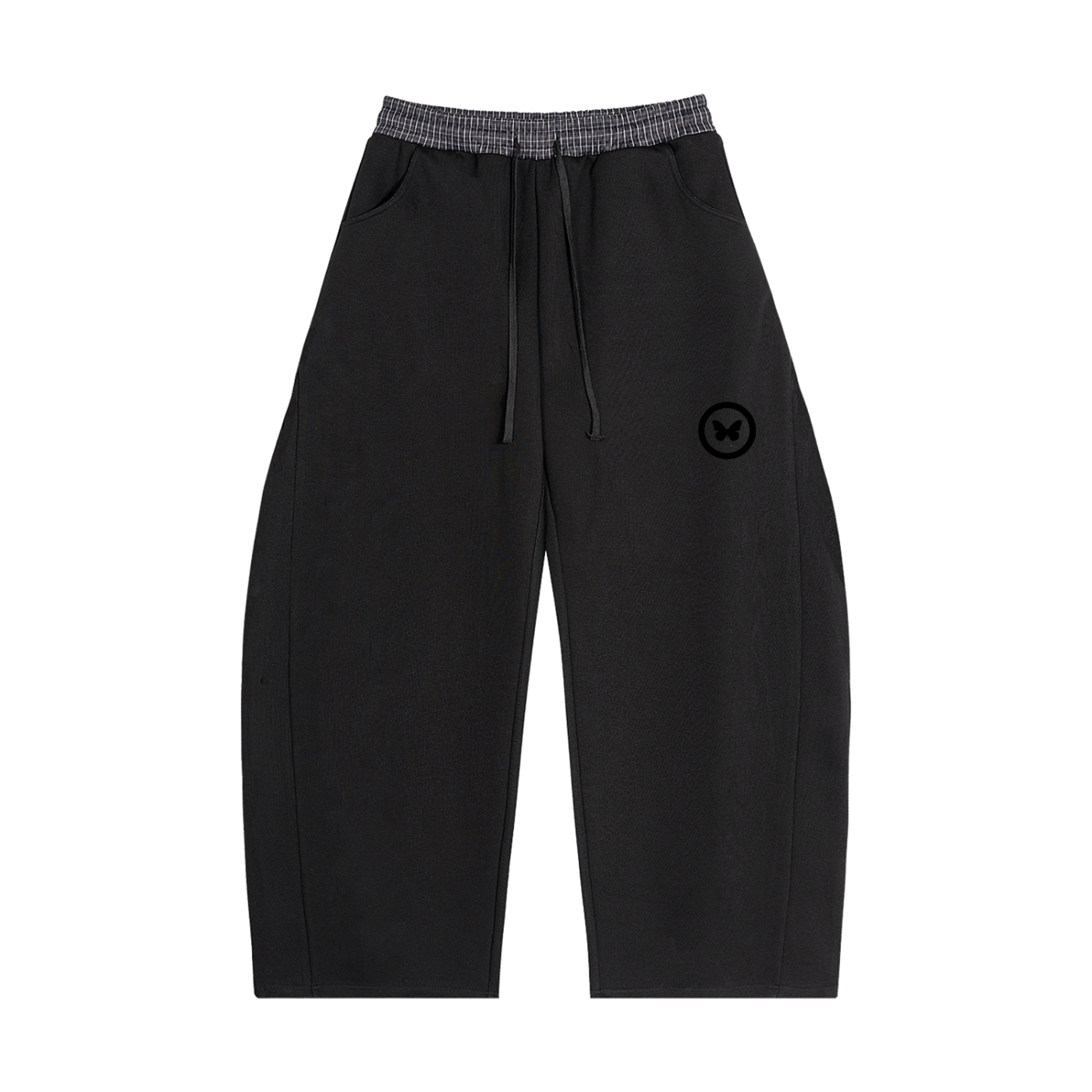 Believers Plaid Waistband Barrel Sweatpants