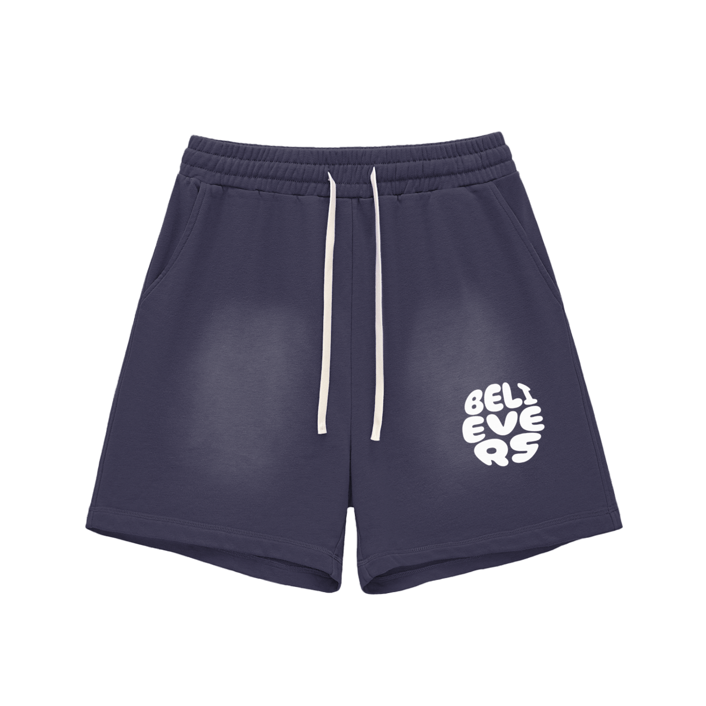 Believers Sun Fade Raw Edge Cotton Shorts