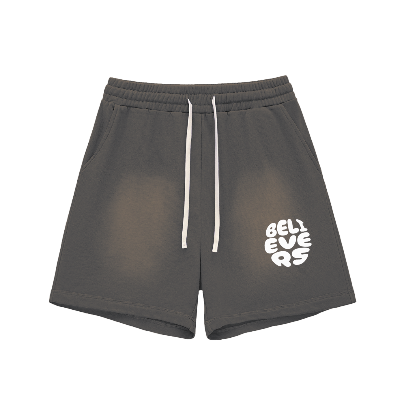 Believers Sun Fade Raw Edge Cotton Shorts